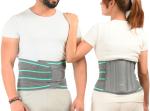 K Squarians Lumbo Sacral Belt With Double Strapping, Waist & Back Support for Men & Women | Grey | 34-40 Inches