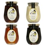 BBUZZ Tulsi Honey (500gm), Multi-Flora Honey (500gm), Mustard Honey (500gm) And Neem Honey (500g) | Food Wild Forest Honey | 100% Pure and Natural Honey | Immunity Boosters And health Benefits | Honey Pack Of 4