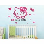 Wallzone Multicolor Vinyl, Pvc Helo Kitty Removable Sticker, 90 cm