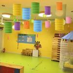 My Party Suppliers Blue Cylindrical Accordion Paper Lantern for Party Birthday Decoration (pack of 3)