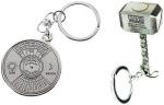 Blue Aura Madhuraj Silver Metal 50 Year Calendar And Marvel Hammer Key Chain (Pack Of 2)
