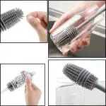 SARTHU Long Bottle Cleaning Brush - Extended Reach Brush for Narrow Neck Bottles, Flexible Bristles for Deep Cleaning, Ideal for Glass and Plastic Bottles - 2 PCS