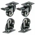 Implemental 1.5 Inch -Furniture Caster Wheels with 360 Degree Top Plate, Pack of 4(Black) for Office and Home Use