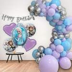 SpecialYou.in Frozen Theme Birthday Decorations for girls DIY Combo Kit item with Purple Balloons, Garland Arch Tape, backdrop || Princess Elsa theme || Pack of - 73 Items