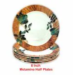 Inpro Melamine Half Plates: Lightweight Melamine Round 8 Inch Snacks Plate / Snacks Plates / Dinner Plates / Half Plate /Kitchen crockery / Melamine dinnerware / Lunch Plate