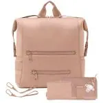 Babyhop Brown Leather Travel Friendly Washable Changing Pad Multifunctional Insulated Pockets Diaper Bag