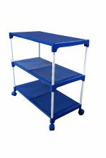 YMRR 3 step Multipurpose Rack - Color Blue with wheels