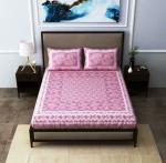 Squny 100% Cotton Premium Bedsheet for Double Bed King Size Printed with Two Pillow Covers (100x100) Inches Large Size