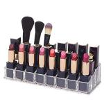 Inditradition Acrylic 24 Slots Lipstick Nail Polish Cosmetic Organizer Display Stand (Transparent)