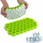 Vitachef Ice Cube Tray Silicone for Freezer Honeycomb 37 Cavity Ice Cube Mould Flexible Tray for Freezer, Chocolate Cake Maker, Ice Trays for Chilled Drinks, Reusable