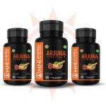 Omni Ayurveda | Arjuna Extract Capsules For Blood Pressure & Bad Cholesterol 800 MG (3 x 60 Capsules)