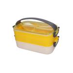 WISHKEY BPA Free Double Compartment Lunch Box with Spoon for Kids & Adult.