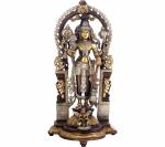 Idol Collections Multicolor Brass Bhagawan Vishnu With Prabhavali, Idol Collections Dancing Ganesha Idol, 12 Inch