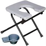 Asr Surgical White Black Foldable Commode Stool With Pot