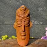 CreateYourTaste Wall Decor Terracotta Clay Masks for Home Interior Balcony Styling (Design 2, Shaded Terracotta)