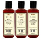 Khadi Herbal Rose with Natural Petals Face Wash For Refreshing Healthy Skin 210ml (Pack Of-3)