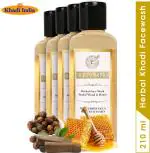 Herbal Khadi Sandalwood Honey Natural Herbal Face Wash Anti Tanning Face Wash For Glowing Skin With Anti Acne & Oil Control Properties 840 ml (Pack of 4)