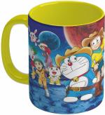 Shieldsmore Ceramic Cartoon Printed Milk & Coffee Cups for Gift (Yellow_325 ML) Ceramic Coffee Mug (325 ml)
