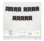 Festiko Bach Shit Crazy Bridal Shower Bachelorette Party Banner Decorations, Approx 5, Feet, 1, Set, Colored Hanging Pennant Decor, Rose Gold, Black