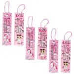 Parteet Multicolor Fancy Box, Pencil, Scale, Sharpener, Eraser (Set Of 6)