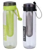 Steelo Multicolor Fridge Bottle, 750 Ml (Set Of 2)