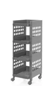 Track India Black Plastic Multipurpose Storage Rack Space Saving Storage Organizer Rack