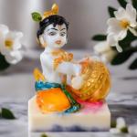 VIVARS CRAFT Marble Dust Lord Krishna Ji Statue