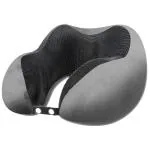 Rise & Shine Memory foam Neck Pillow for comfortable Travel in Flight, Car, Train - (11x11