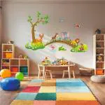 Jungle Cartoon Cute Animals' Wall Sticker