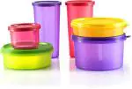 Cutting EDGE Food Saver Lunch, Picnic & Leftover Multipurpose Plastic Container Combo - Rainbow Pack - Set of 6 (Food Saver Combo)