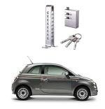Qiisx 8 Hole Brake Clutch Pedal EXPERT9025 Car Lock Anti-Theft Adjustable Accelerator Throttle Locking Gear Lock (Stainless Steel) for Fiat Abarth