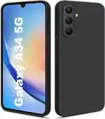 XOVO Back Cover for Samsung Galaxy A34 5G, Samsung A34 5G (Black, Dual Protection, Silicon, Pack of 1)