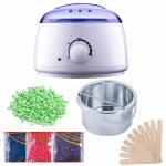 JINPRI Hard Wax Warmer, Heater with Hair Removal Wax Beans(100 Grams) and Wooden Chips for Hard, Strip and Paraffin Waxing Kit for Women - Color May Vary, 1 Set