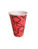 KANTA [Pack of 100 ] 300 ML Red Color Disposable Paper Glass for Cold Drinks/Juice/Water