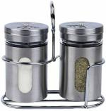 TADAKNATH Salt and Pepper Shakers Set with 3 Adjustable Pour Holes & Tray for Container