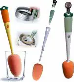 GRIDLAB Baby Bottle Brush Cleaner, Multifunctional Cleaning Brush 3 in 1 Replaceable Sponge Bottle Brush, and Silicone Bottle Cup Cover Cleaning Brush