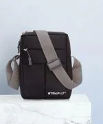 Straplt Black Fabric Sling Bag 10 L