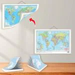 GO WOO SMALL - 100 NORTH AMERICA POLITICAL OUTLINE MAP FOR SCHOOL, SMALL - 100 NORTH AMERICA PHYSICAL OUTLINE MAP FOR SCHOOL and 2 IN 1 WORLD POLITICAL AND PHYSICAL MAP IN HINDI | set of 2 map 1 chart|