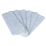 Chinmay Kids Wet-Free Microfiber 3 Layer Washable Reusable Baby Cloth Diaper Napper Liners (White) (Pack of 6)
