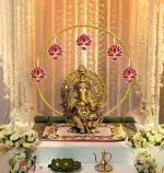 SPECIALYOU.IN Ganesh Chaturthi Decoration Items for Home, Backdrop for Pooja Room Decoration Items for Diwali Festival, Hanging for Home Decor, lotus hanging - 6 pcs