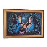 SHASWAT ART Radha Krishna Crystal Reign Art Painting I Radha Krishna Photo Frame | Radha Krishna Painting with Frame | Radha Krishna Photo with Frame (14x20 Inch) 22864