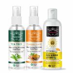 Esawood Tea Tree Face Toner, Turmeric Face Toner And Sun Screen Lotion For All Skin Type (Pack Of 3)