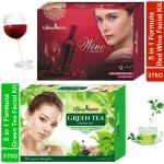 Lifesy Nutra Red Winekit 5 in 1 Formula, Green Tea Facial kit for Best Skin Care (75g, Pack of 10)