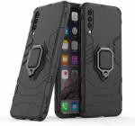 TRIFTY Samsung Galaxy A30s Black Thermoplastic Polyurethane Heavy Duty Shockproof Armor Kickstand with Ring Holder Case Cover