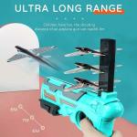 PlayVista Gun Toy with Air Battle 4 Paper Foam Glider Planes Kids Gadget for Fun Outdoor Sports Activity Catapult Pistol with Continuous Shooting Flyers