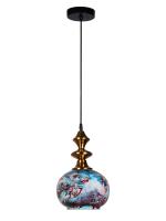 Fos LightingContemporary Dark Blue Marble Globe Glass Hanging Light