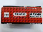 Kaymo BR18G50 18 Gauge Brad Nails F-50mm, Galvanized Finish Nails, (5000 Pieces)