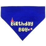 For The Fur Kids Birthday Boy Dog Bandana/Dog Scarf (Royal Blue)