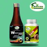 Inlazer Fast Gain Weight Gain Capsule And Weight Gain Syrup Combo /Mass, Bulk Gainer Whey Protein (200 ml, Unflavoured)