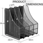 Shuban Metal Mesh Tray Office Desk Organizer File and Desktop Holder for Paper Sorter Organizer for Letter/A4 Office File Magazine Holder Paper Letter Accessories (4 Layer Vertical)